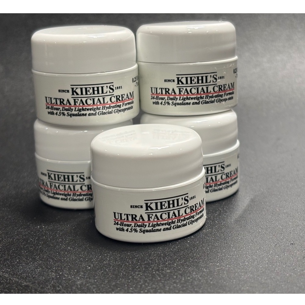 5 x Kiehl's Ultra Facial Cream 0.25oz Minis Lightweight‎ 24HR Moisturizer